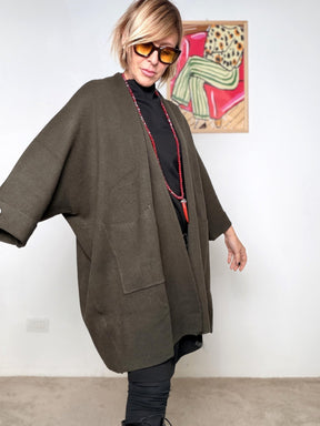 DEJA VU - Cardigan Oversize NEVE A25IL602/ VERDE DEJA VU 