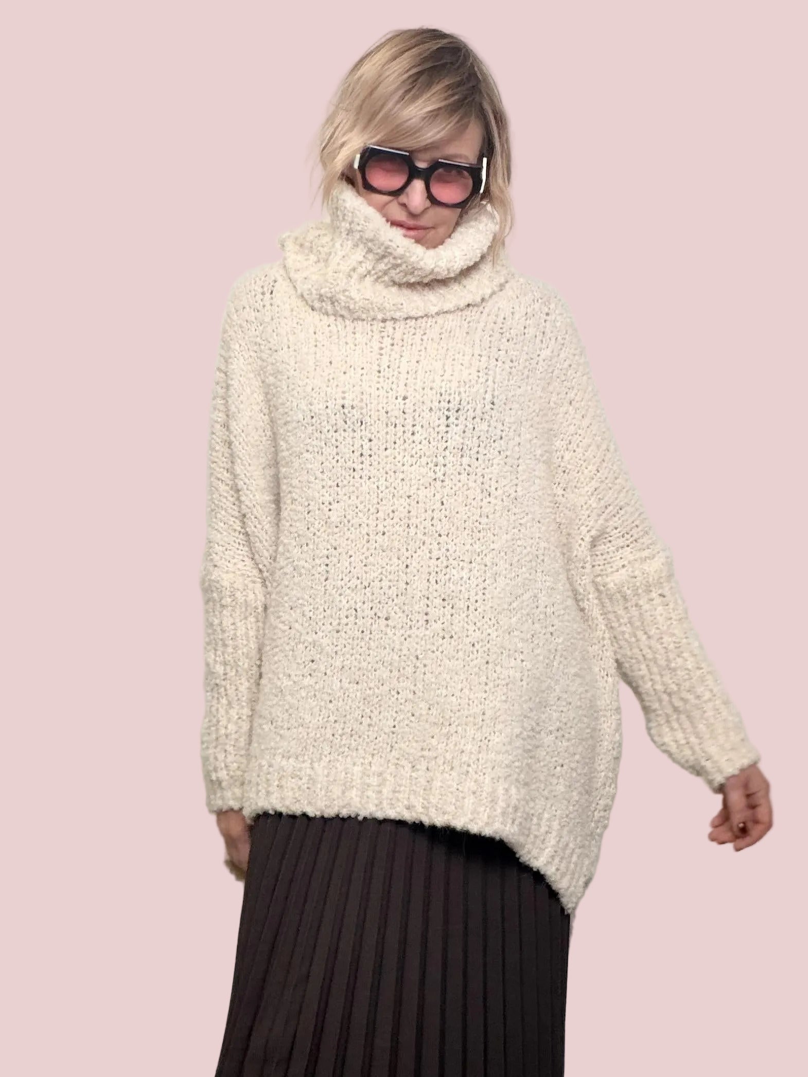 FEMALE - MAXI MAGLIA NUVOLETTA SOFT  il pullover che ti avvolge con leggerezza 9633/ PANNA FEMALE 