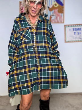 FEMALE - Abito camicia a quadri oversize in stile casual-chic  BOTTIGLIA C11221/ BOTTIGLIA FEMALE 