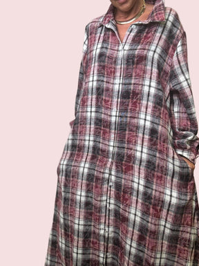 SUSY STAR - Abito Chemisier a Quadri  Spirito Grunge, Stile Contemporaneo ROSSO ST88473CRO/ ROSSO SUSY STAR 