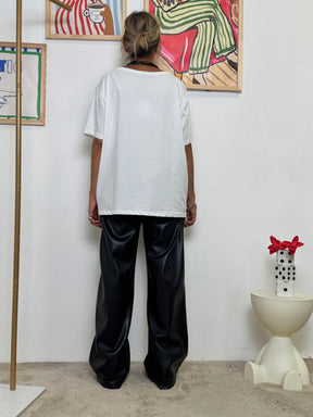 SUSY STAR - Set T-shirt Oversize + Collana Multicorda  Bianco Essenziale, Nero Deciso STS7276/ BIANCO SUSY STAR 