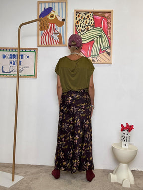 SUSY MIX - GONNA LUNGA FLOREALE  UN FIORE DI STILE G63111GX1184/ VINO SUSY MIX 