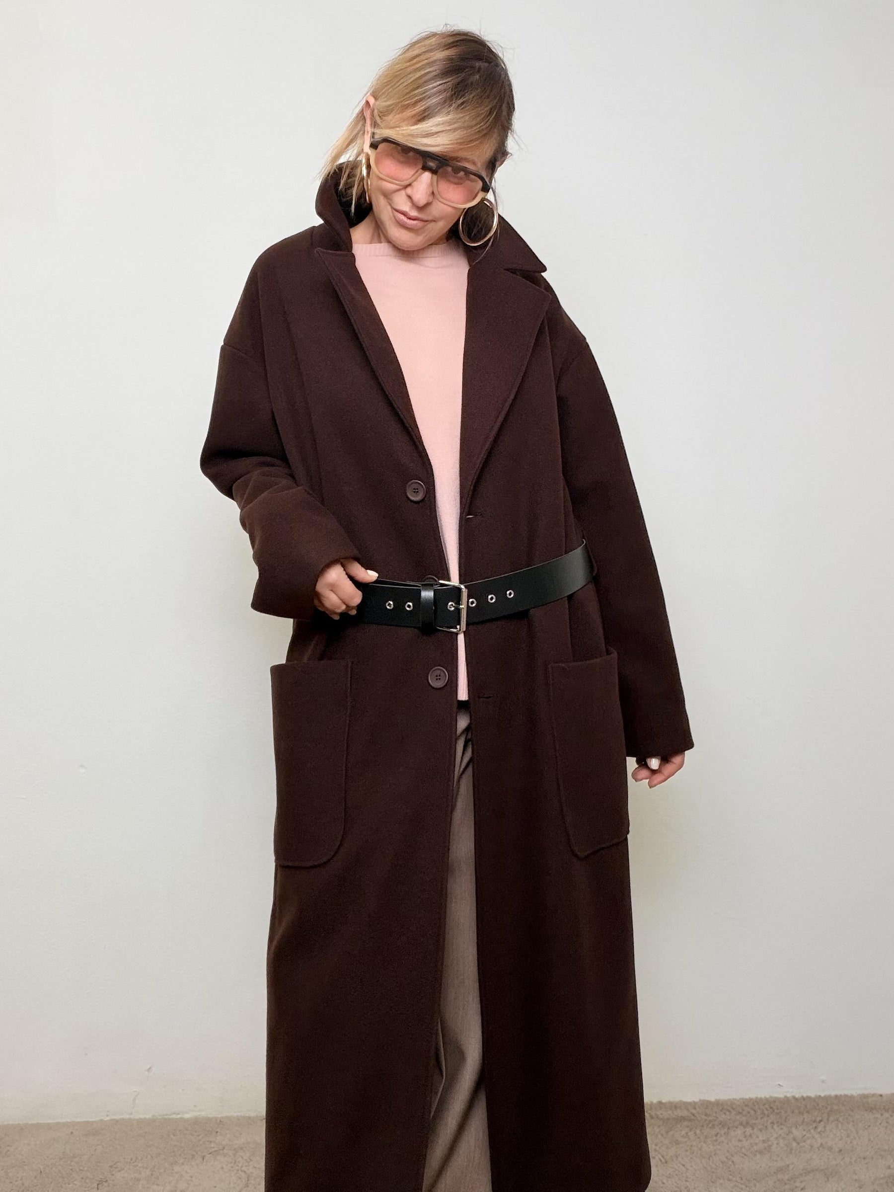 DEJA VU- Cappotto Lungo Soft  Linee pulite, stile senza sforzo A25SG608/ MORO DEJA VU 