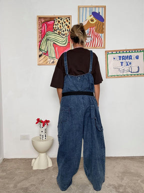 SUSY STRA - Salopette in jeans con T-shirt sotto compresa  casual, trendy e super comfy ST325/ JEANS SUSY STAR 