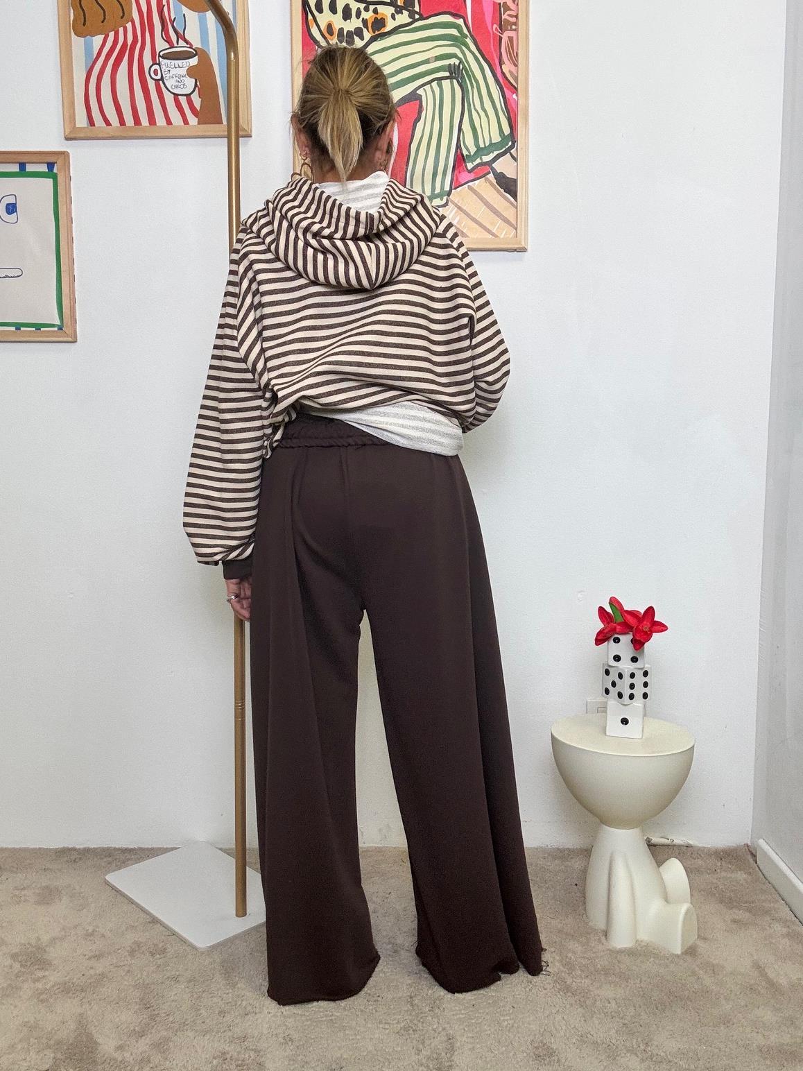 FEMALE - Pantalone in Felpa Ampio  La Libertà Ha Le Gambe Larghe R8195/ MORO FEMALE 