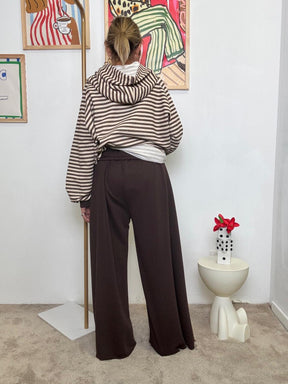 FEMALE - Pantalone in Felpa Ampio  La Libertà Ha Le Gambe Larghe R8195/ MORO FEMALE 