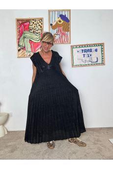 SUSY STAR - Abito lungo NERO donna  elegante, fluido e senza tempo STLS1659/ NERO SUSY STAR 