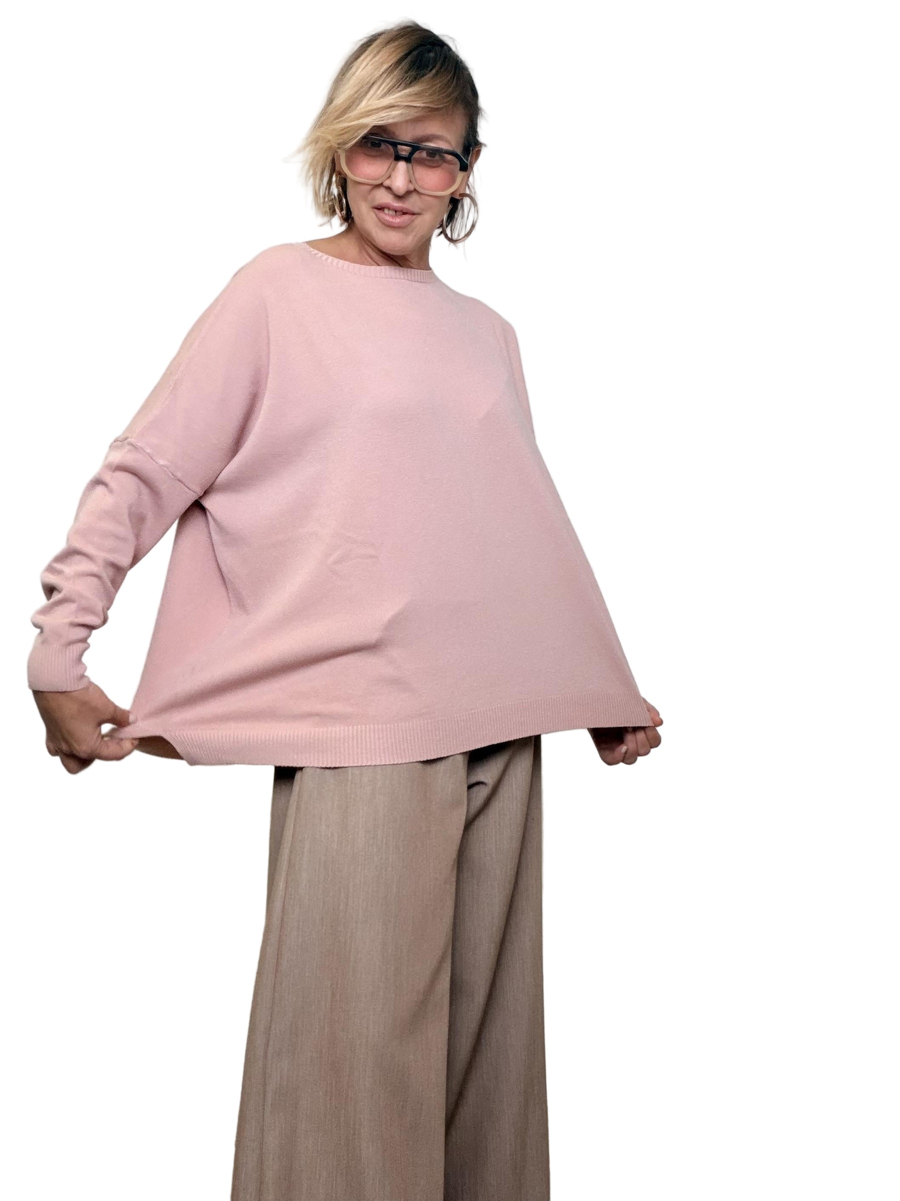 DEJA VU - Maglia Soft Over  Semplice, leggera e irresistibilmente comoda A25IL402/ ROSA DEJA VU 