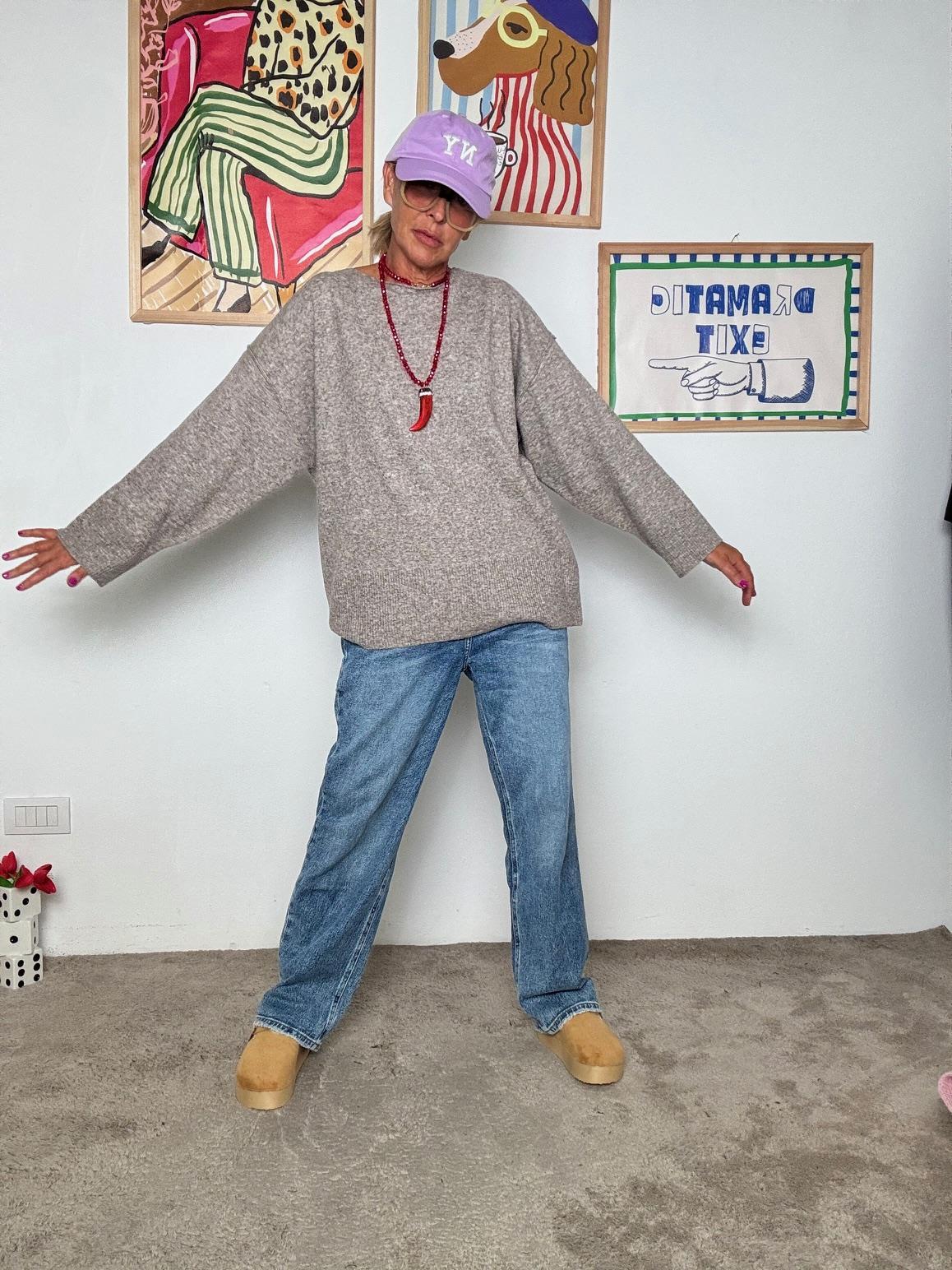 DEJA VU - Maglia donna  basic e versatile TAUPE A25IL405/ TAUPE DEJA VU 