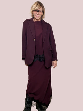 DEJA VU - Giacca in punto Milano dal taglio moderno VINO A25AP603/ VINO DEJA VU 