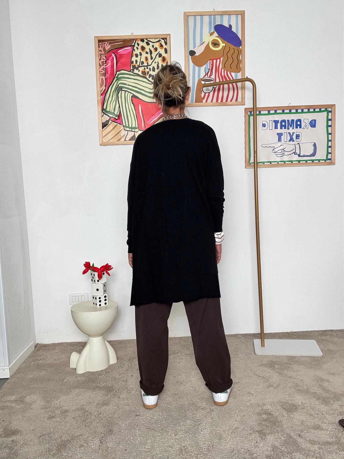 DEJA VU - CARDIGAN NERO A24DS601/ NERO DEJA VU 