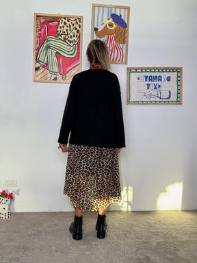 DEJA VU - Maglia donna  basic e versatile NERA A25IL405/ NERO DEJA VU 