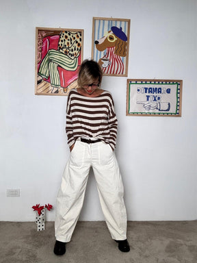 FEMALE - Pantalone mille A7222-D4/ PANNA FEMALE 