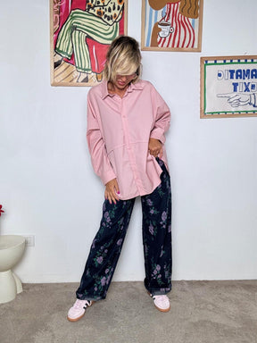 FEMALE - Camicia rosa oversize  stile casual chic e senza sforzo WM2178/ ROSA FEMALE 