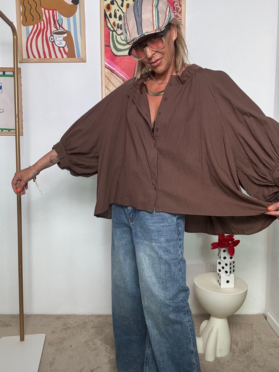 FEMALE - Camicia over  Un abbraccio di cotone e leggerezza MORO W5590/ MORO FEMALE 