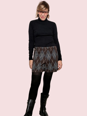 PHILIA LOFT - SHORTS ARGYLE MOOD  la coccola preppy che fa subito outfit V01A1046/ MORO PHILIA LOFT 
