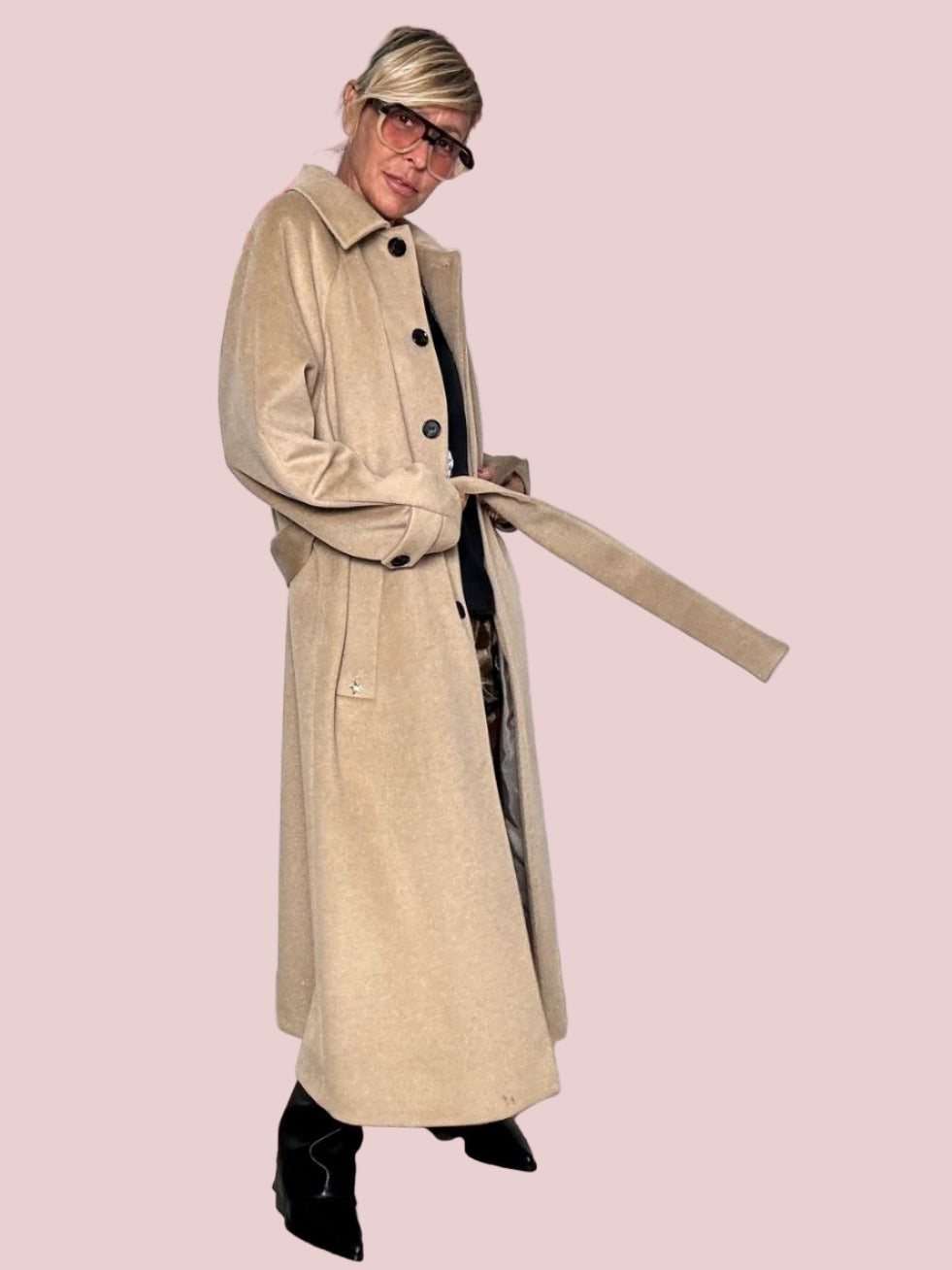 SOUVENIR - Cappotto lungo con cintura  eleganza senza tempo e comfort avvolgente cammello W38S0258/ CAMMELLO SOUVENIR 