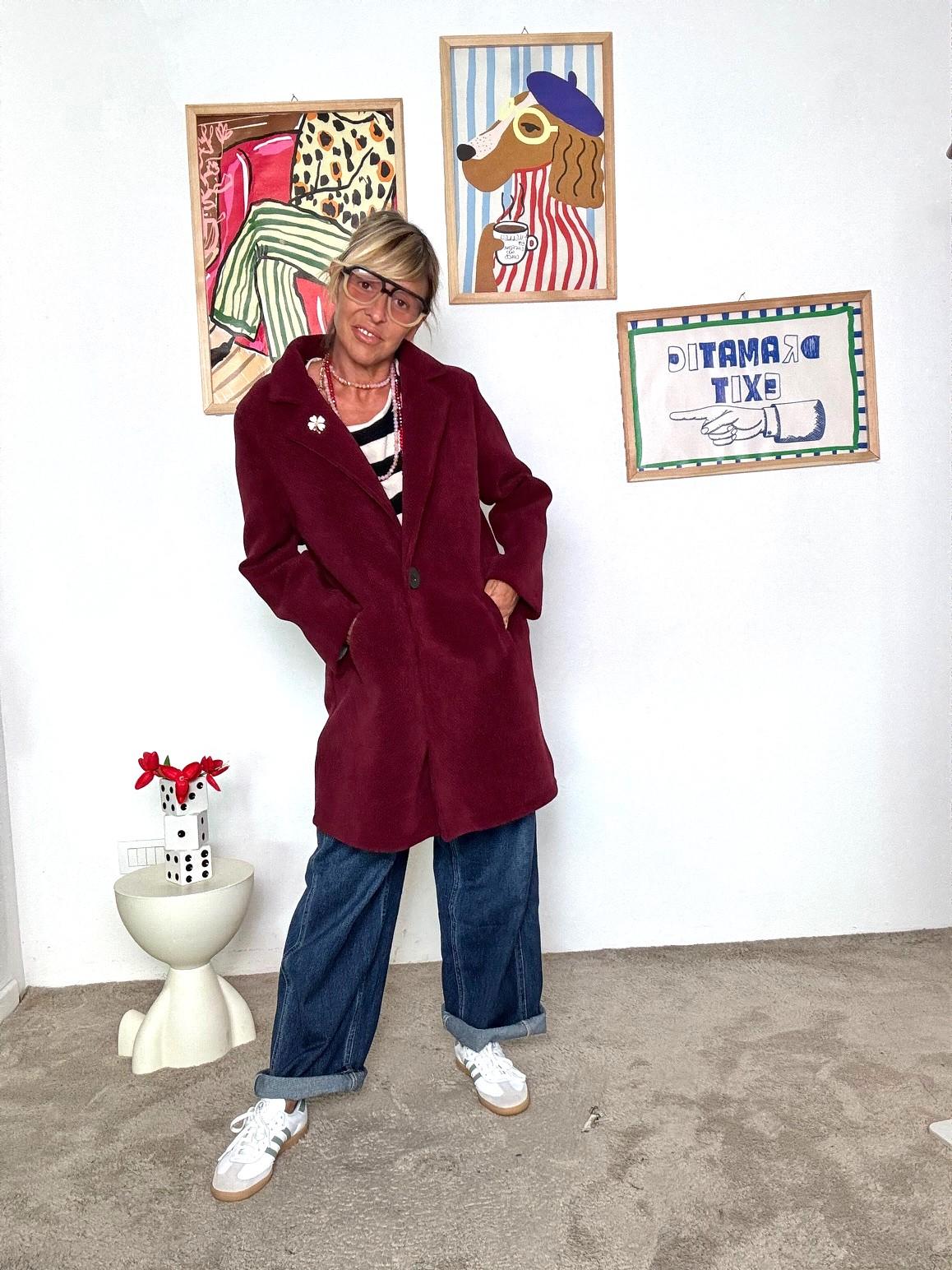 FEMALE - Cappotto bordeaux dal taglio dritto  eleganza casual e senza tempo FL8153FHDD/ VINO FEMALE 