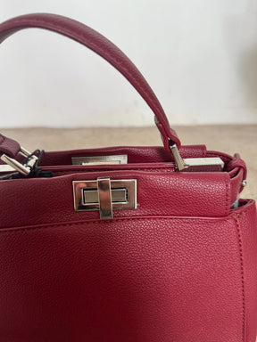 VIVIENNE D - Borsa in ecopelle bordeaux con manico rigido e chiusura a scatto V217/ BORDEAUX VIVIENNE D 