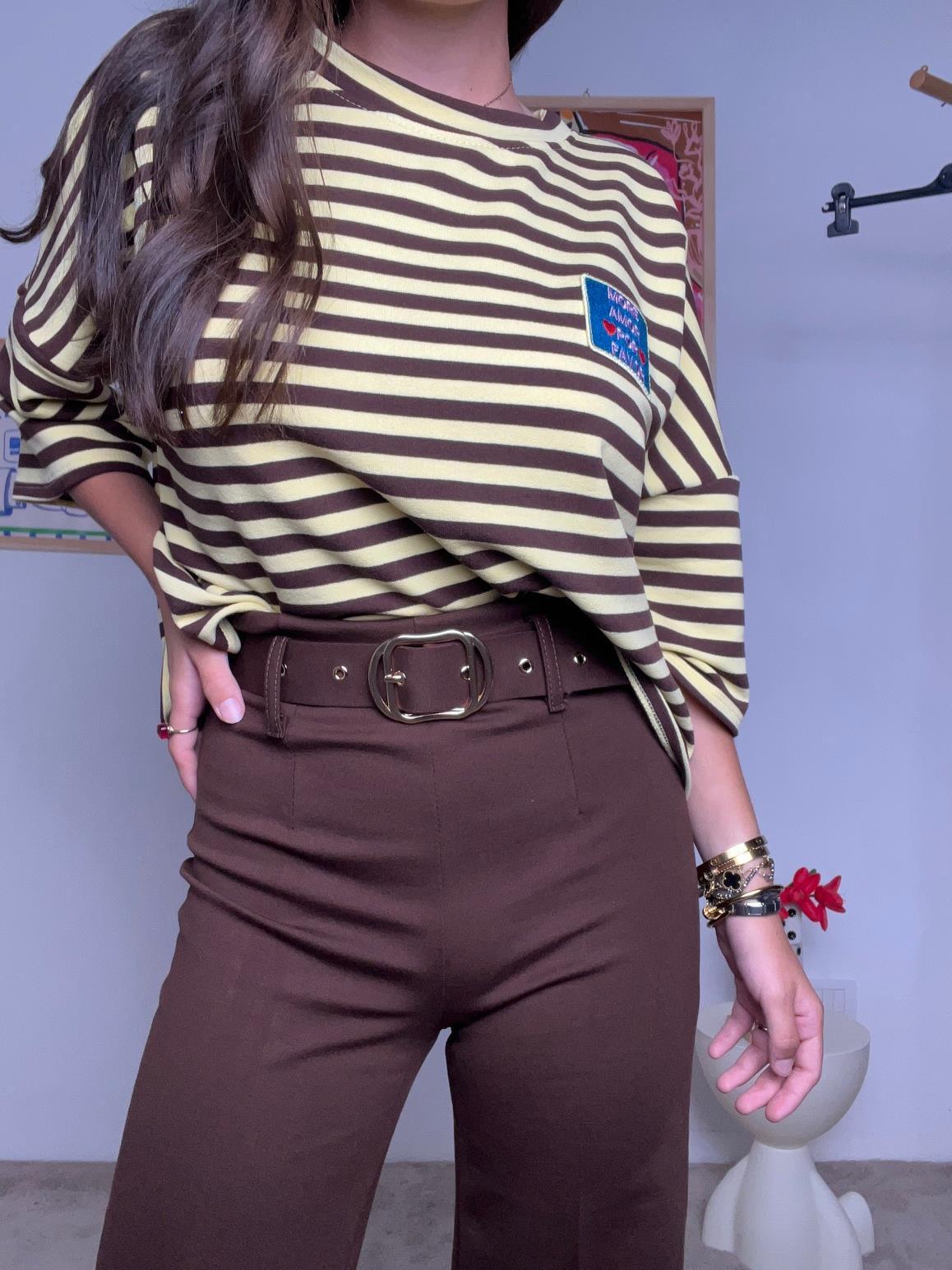 FEMALE_Pantalone in Punto Milano Moro Comfort Elegante per Ogni Giorno FL7371LMB/ MORO FEMALE 