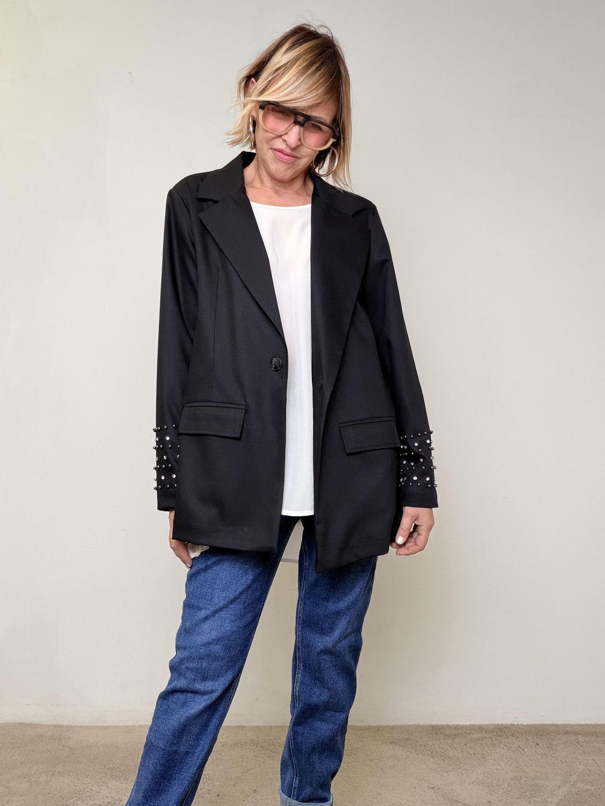 DEJA VU - GIACCA SPARKLE SLEEVES A25DL619/ NERO DEJA VU 