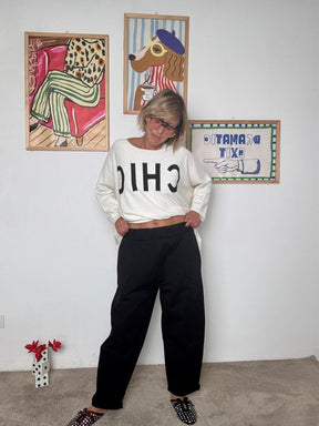 SUSY STAR - Pantalone in Punto Milano Easy Chic NERO STSY0345/ NERO SUSY STAR 