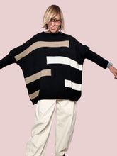 FEMALE - MAGLIA OVER FANTASIA GEOMETRICA  ARTE ADDOSSO, COMFORT GARANTITO 8056/ NERO FEMALE 