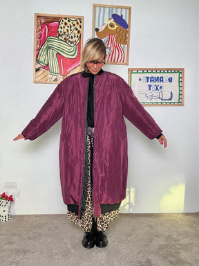 SUSY STAR - Bomber lungo donna  pratico e di tendenza vino ST240802/ VINO SUSY STAR 