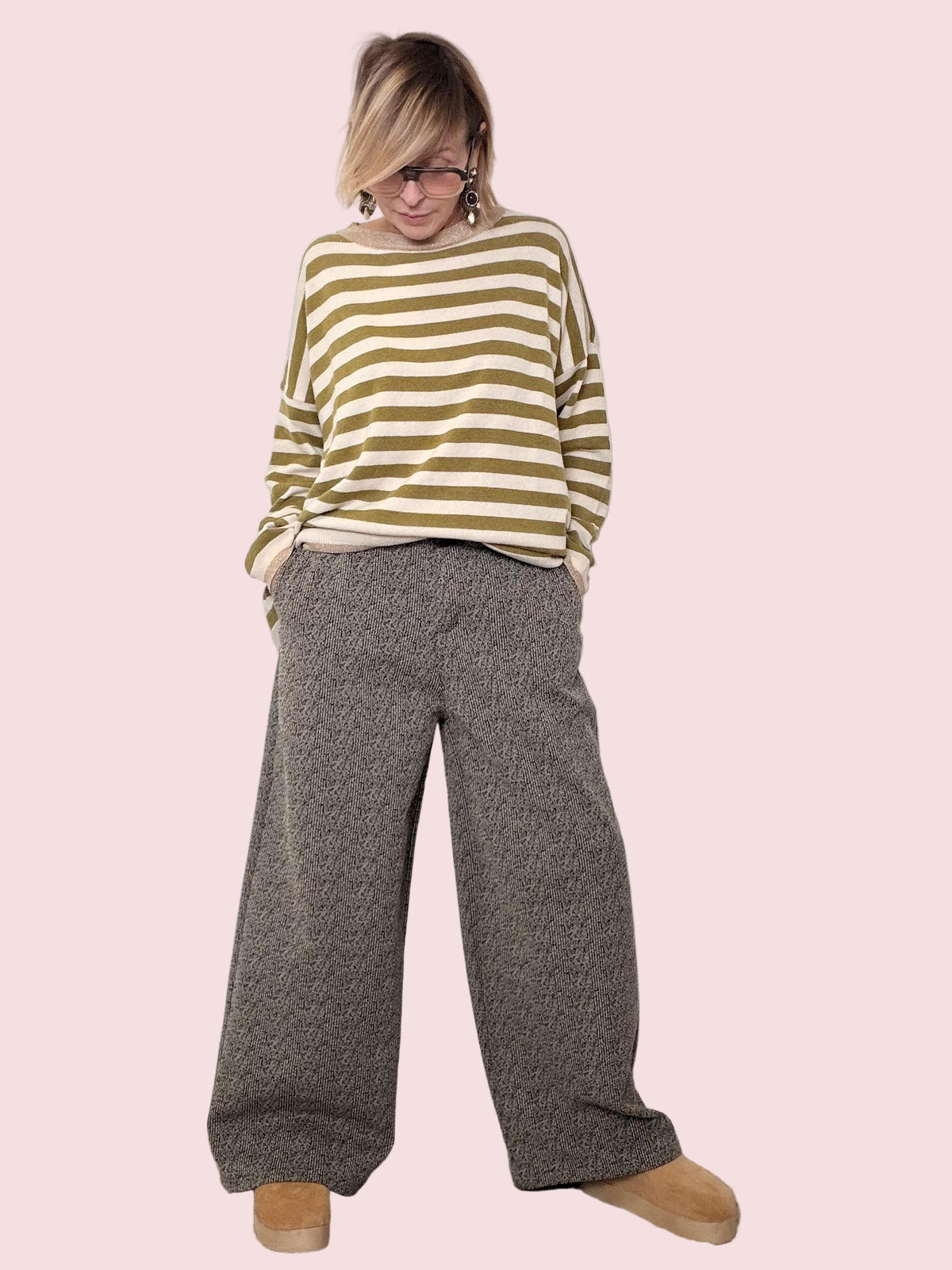 DEJA VU - Maglia Maxi Stripes Soft  la rigata che non ti stanca mai OLIO A25SS415/ OLIO DEJA VU 