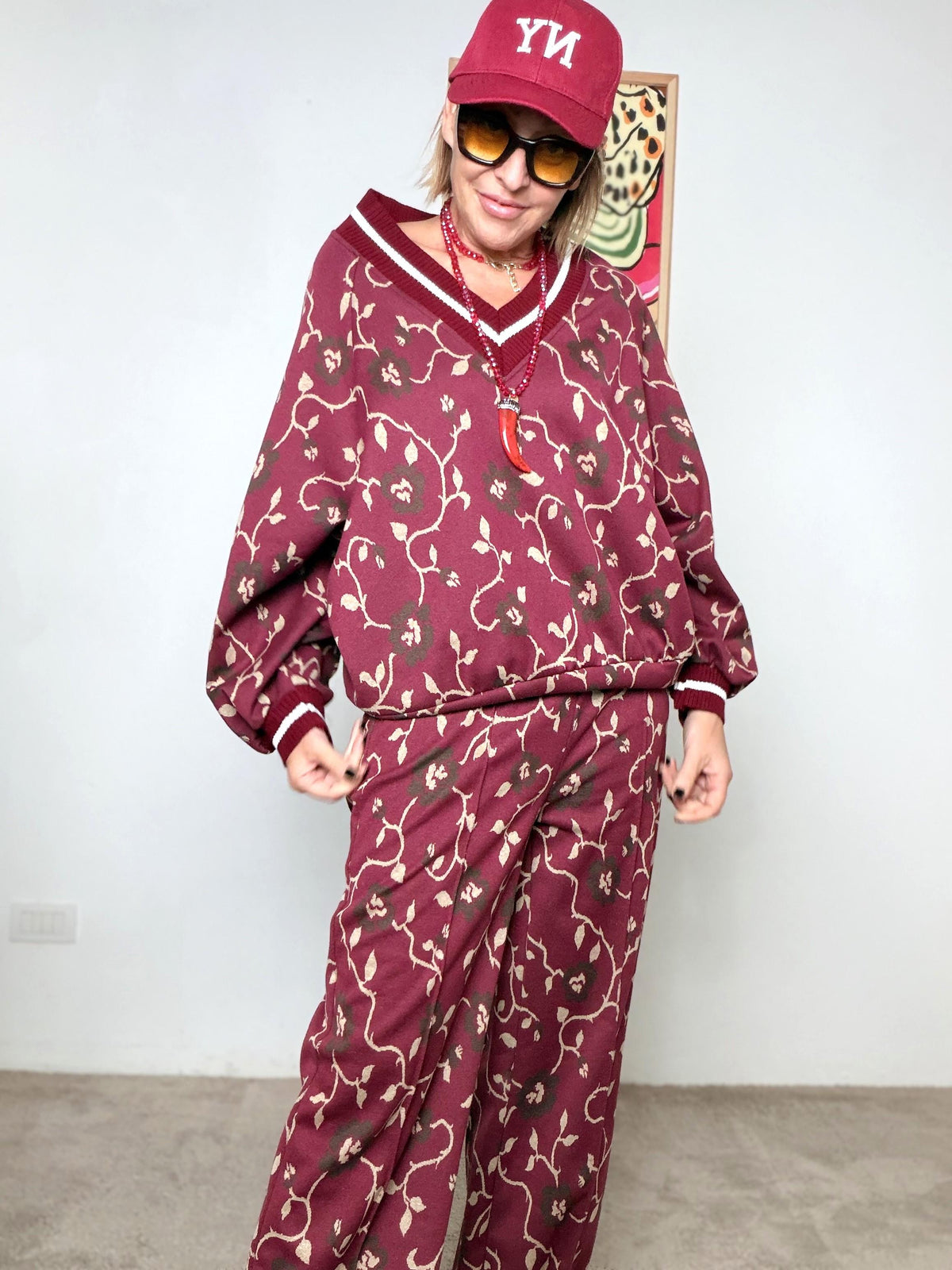 FEMALE - FELPA BLOOM A6835-S66/ FANTASIA VINO FEMALE 