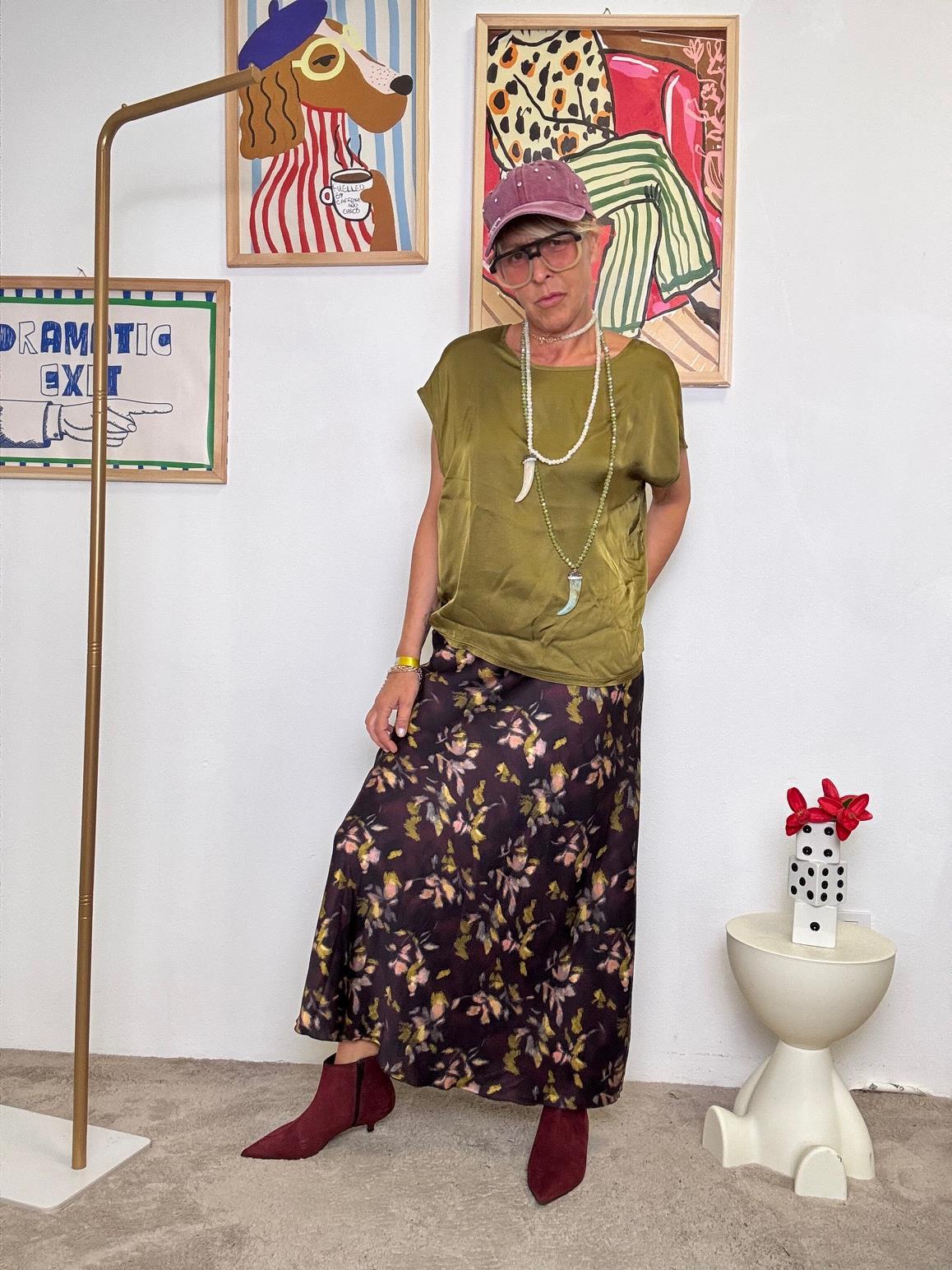 SUSY MIX - CAMICIA SATINATA VERDE OLIVA  UN PICCOLO LUSSO QUOTIDIANO C929BU/ VERDE OLIVA SUSY MIX 