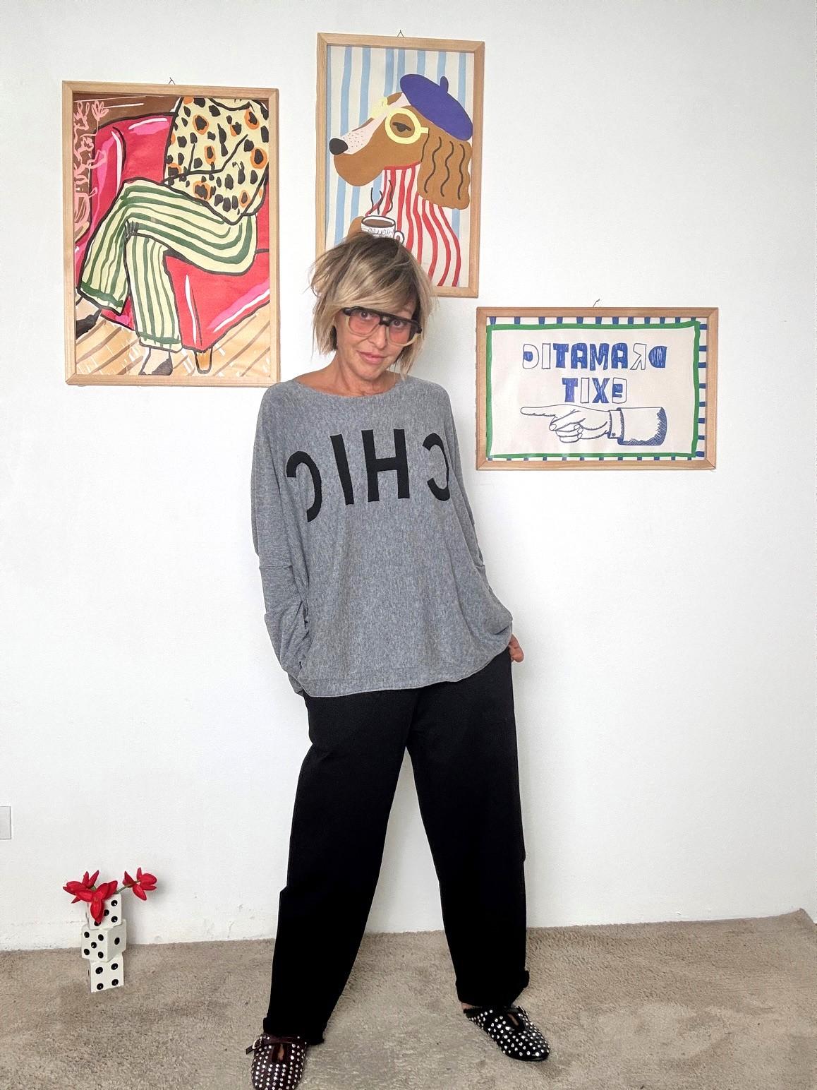 SUSY STAR - Pantalone in Punto Milano Easy Chic NERO STSY0345/ NERO SUSY STAR 