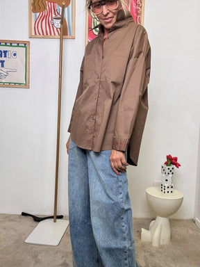 FEMALE - Camicia Over con Tasche  Il Classico che Cambia le Regole JE T'AIME moro WM2515/ MORO FEMALE 