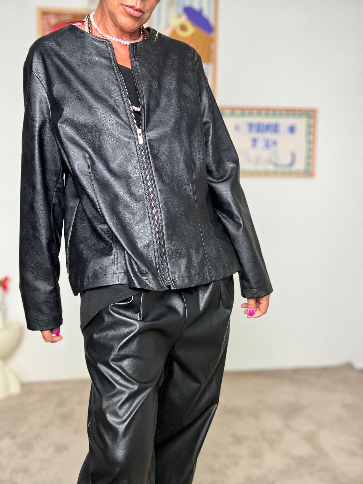 SUSY STAR - Giacca donna in ecopelle nera STERMES/ NERO SUSY STAR 