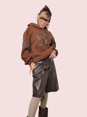 PHILIA LOFT - BERMUDA ECO-LEATHER CHIC V01A0126/ MORO PHILIA LOFT 