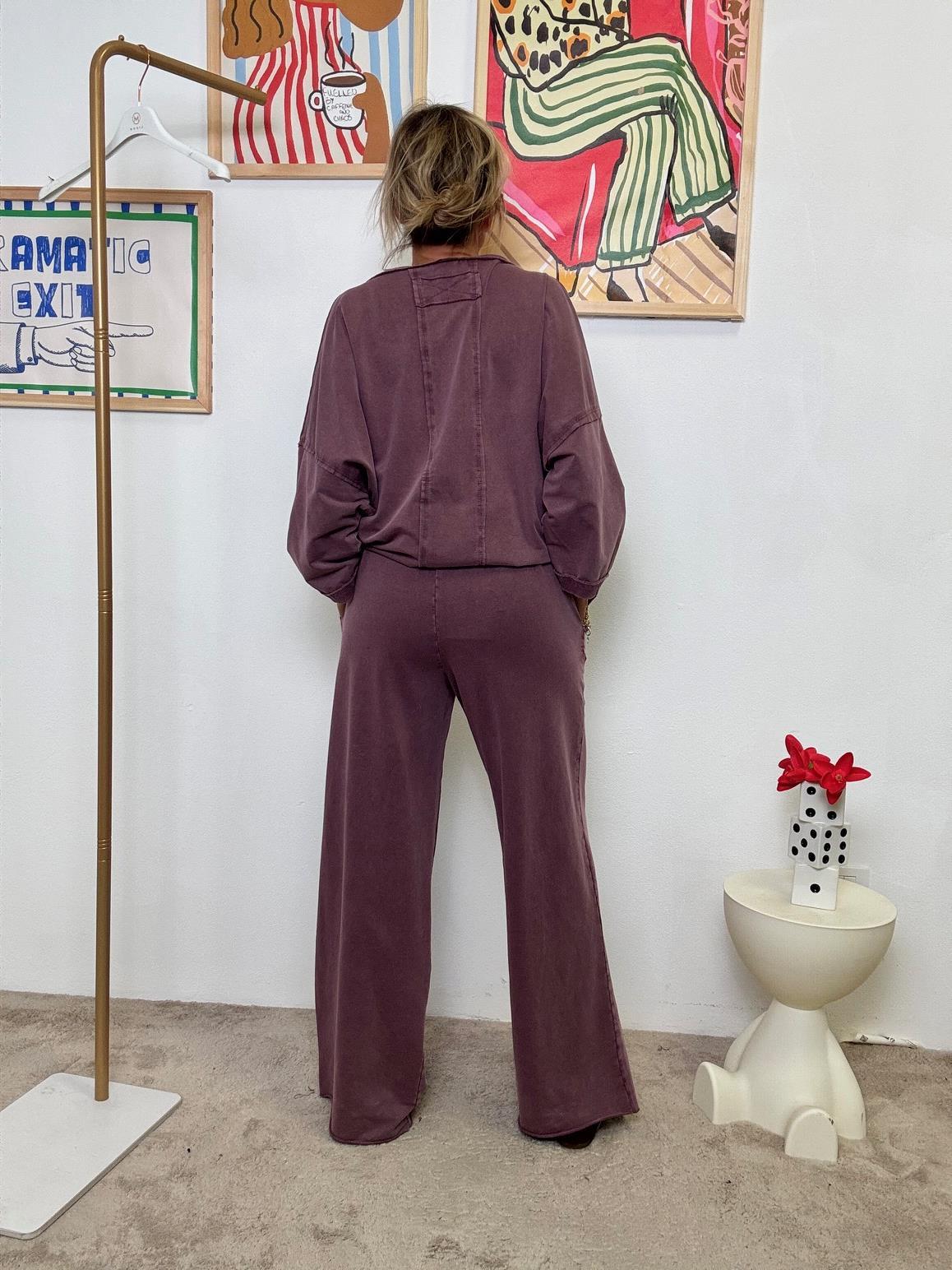 Felpa Oversize Nube Soft  Tinta in Capo VINO M54513-2/ VINO FEMALE 