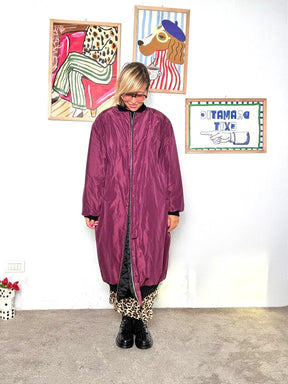 SUSY STAR - Bomber lungo donna  pratico e di tendenza vino ST240802/ VINO SUSY STAR 