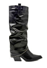 STIVALE TEXANO NERO CON BORCHIE 181204/ NERO FEMALE 