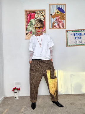 DEJA VU - Pantalone dritto fantasia animalier A25AP215/ ANIMALIER DEJA VU 