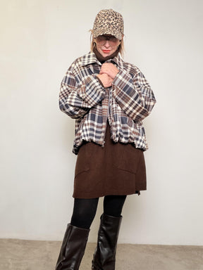 FEMALE - Camicia Giacca a Quadri Oversize NV180/ NERO FEMALE 