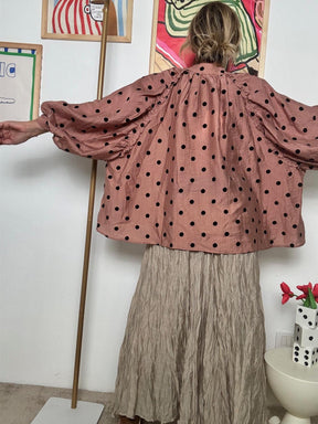 FEMALE - Camicia Oversize a Pois  Eleganza Creativa e Comfort Assoluto ROSA W5819-25AW/ PINK FEMALE 