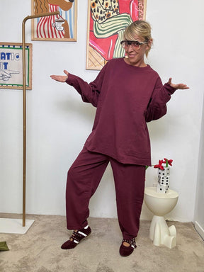 SUSY STAR - Completo Relax in felpa  Chic, Comodo e Pronto allUso VINO ST50147/ VINO SUSY STAR 