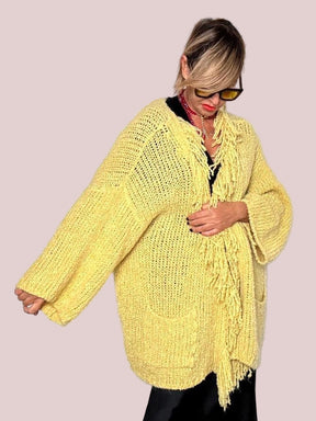 deja vu - Cardigan maxi effetto cocoon  Abbraccio di stile GIALLO A25SS602/ GIALLO DEJA VU 