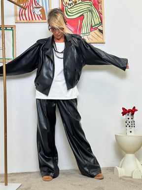 BOMBER - Bomber  in Ecopelle  Grinta Morbida, Cuore Rock NERO J409SST840/ NERO SUSY STAR 