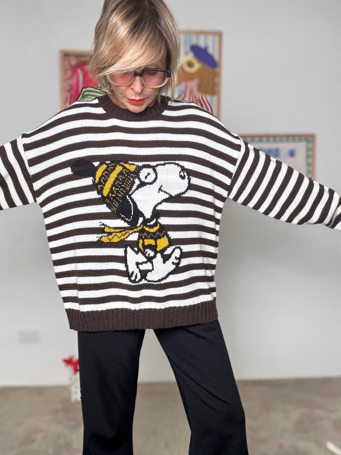 SOUVENIR - Maglia Funny Stripe MORO F38P1032/ MORO SOUVENIR 