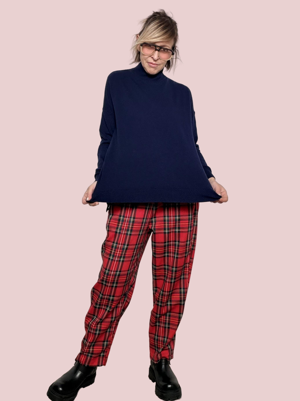 DEJA VU - MAGLIA COLLO IN PIEDI blu A25IL406/ BLU DEJA VU 