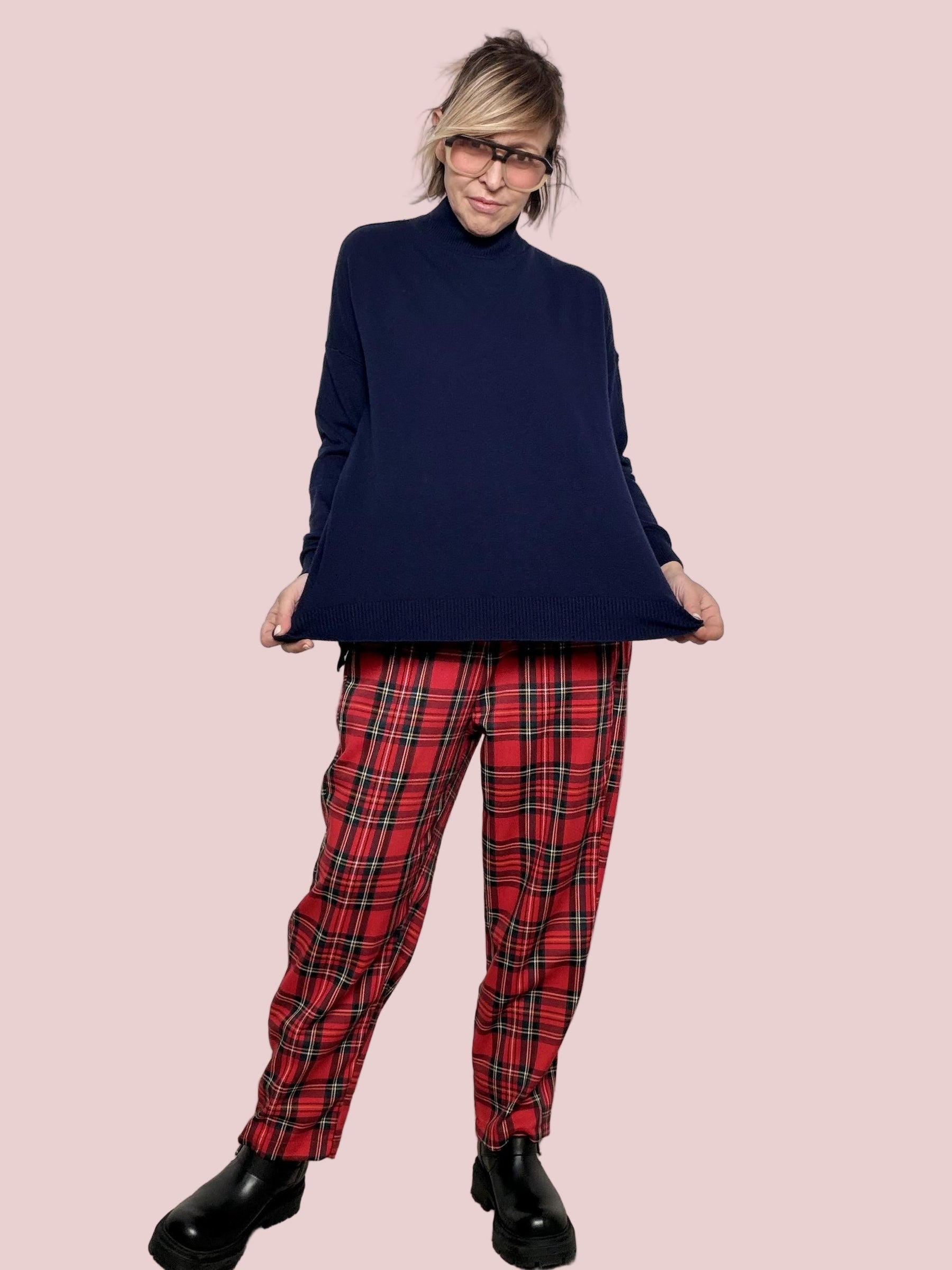 DEJA VU - MAGLIA COLLO IN PIEDI blu A25IL406/ BLU DEJA VU 