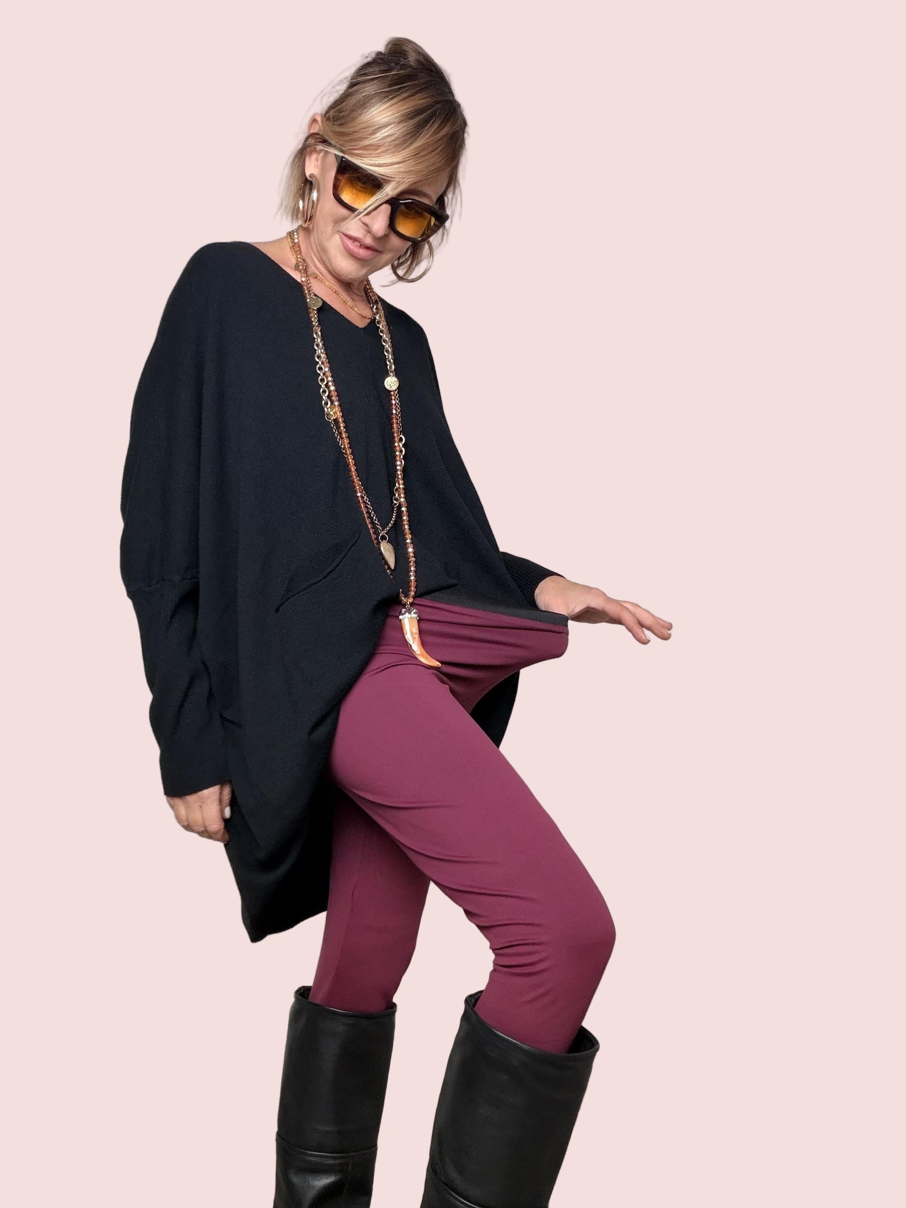 SUSY STAR - Leggingsi basic vimp   Comfort e versatilità STSY0337/ VINO SUSY STAR 