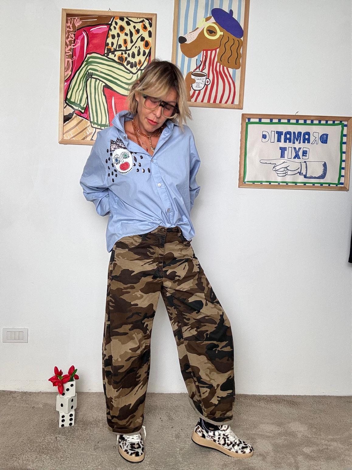 SOUVENIR - Jeans fantasia camouflage M38F1165/ MIMETICO MOKA SOUVENIR 