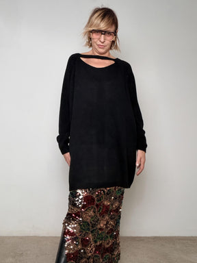 SUSY STAR -Maglia Cut-Out Glam nero STM92040/ NERO SUSY STAR 